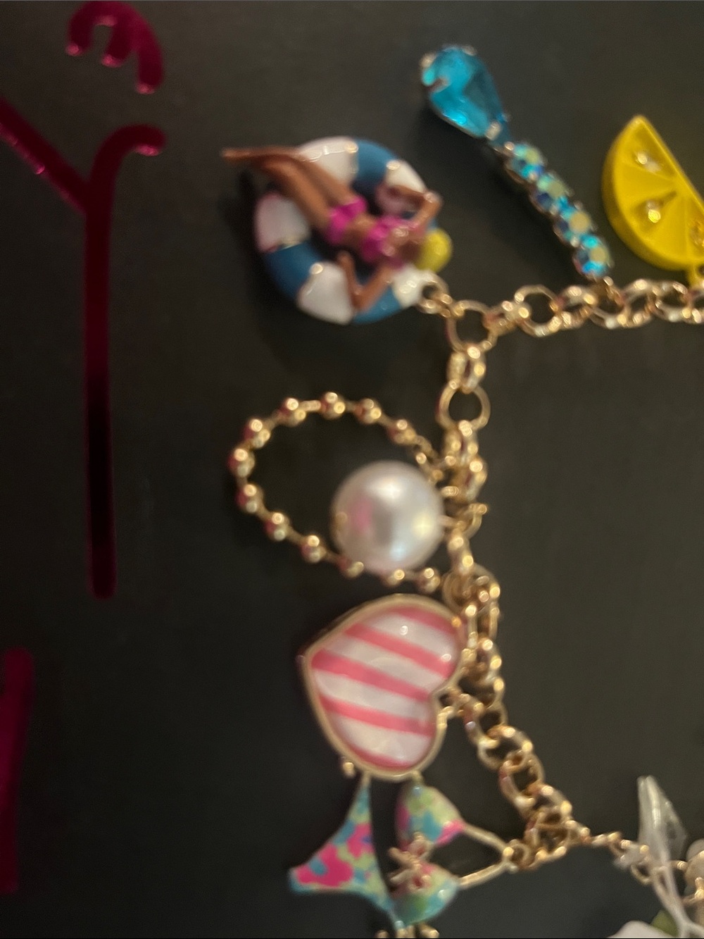 Betsey Johnson Gold-Tone Beach Charm Bracelet - Multicolor Charms - Picture 5 of 6